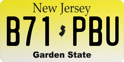 NJ license plate B71PBU