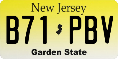 NJ license plate B71PBV