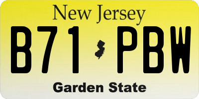 NJ license plate B71PBW