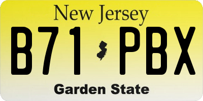 NJ license plate B71PBX