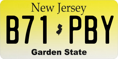 NJ license plate B71PBY