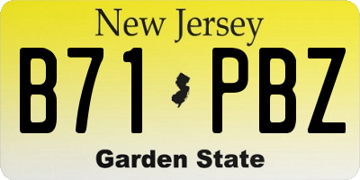 NJ license plate B71PBZ