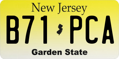 NJ license plate B71PCA