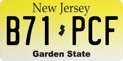 NJ license plate B71PCF