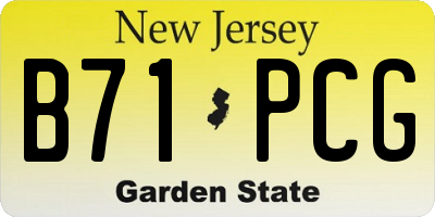 NJ license plate B71PCG