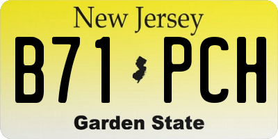 NJ license plate B71PCH