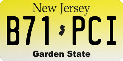 NJ license plate B71PCI