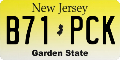 NJ license plate B71PCK