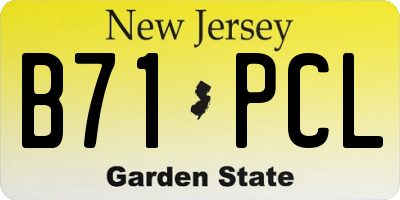 NJ license plate B71PCL