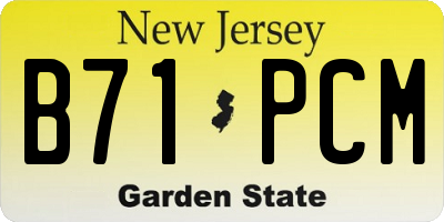 NJ license plate B71PCM