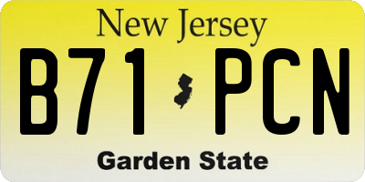 NJ license plate B71PCN