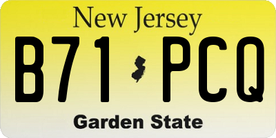 NJ license plate B71PCQ