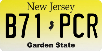 NJ license plate B71PCR