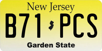 NJ license plate B71PCS