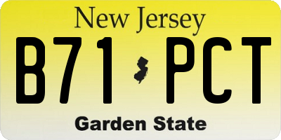 NJ license plate B71PCT