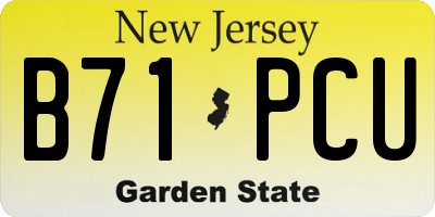 NJ license plate B71PCU