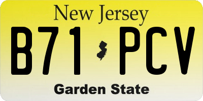 NJ license plate B71PCV