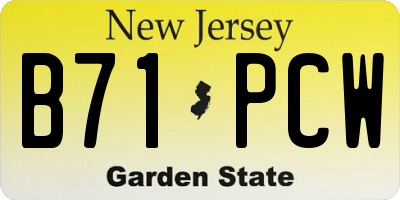 NJ license plate B71PCW