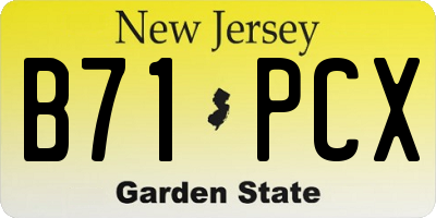 NJ license plate B71PCX
