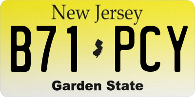 NJ license plate B71PCY