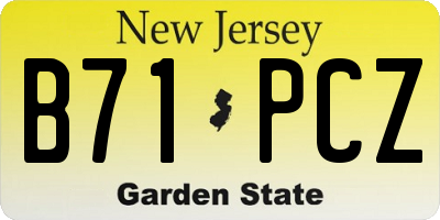 NJ license plate B71PCZ