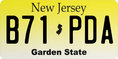 NJ license plate B71PDA