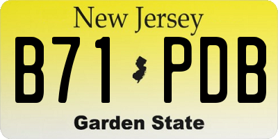 NJ license plate B71PDB