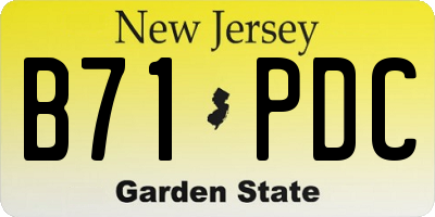 NJ license plate B71PDC