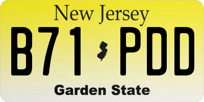 NJ license plate B71PDD