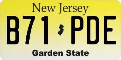 NJ license plate B71PDE