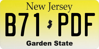 NJ license plate B71PDF