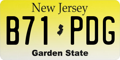 NJ license plate B71PDG
