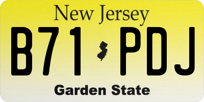 NJ license plate B71PDJ