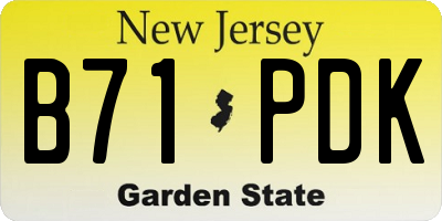 NJ license plate B71PDK