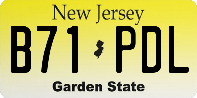 NJ license plate B71PDL