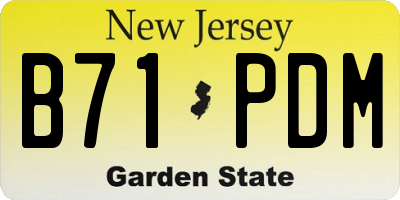 NJ license plate B71PDM