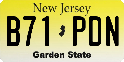 NJ license plate B71PDN