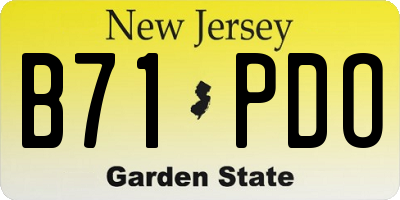 NJ license plate B71PDO