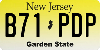 NJ license plate B71PDP