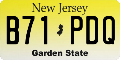 NJ license plate B71PDQ