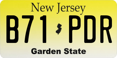 NJ license plate B71PDR