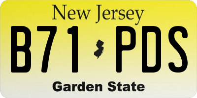 NJ license plate B71PDS