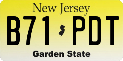 NJ license plate B71PDT