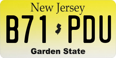 NJ license plate B71PDU