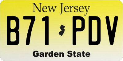 NJ license plate B71PDV