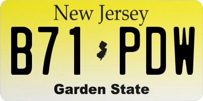 NJ license plate B71PDW