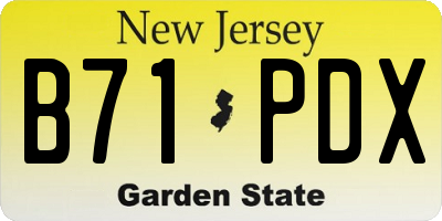 NJ license plate B71PDX
