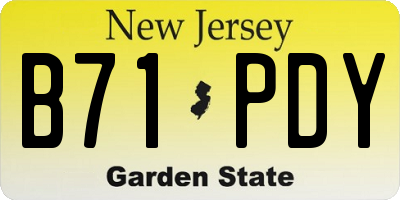 NJ license plate B71PDY