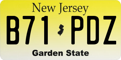 NJ license plate B71PDZ