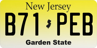 NJ license plate B71PEB